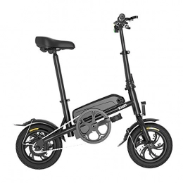 FJW Electric Bike FJW 12" Mini Electric Bikes Fashion & Smart Electronic Vehicle Hybrid Scooter Electric Foldable & Portable Electric Bicycle with with Disc Brakes and LCD Speed Display, Black