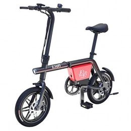 FJW Bike FJW 14" Electric Bike - Portable and Easy to Storein Unisex Folding Bike Lithium-Ion Battery and Silent Motor Bike, Thumb Throttle with LCD Speed Display, Black