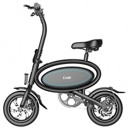 FJW Electric Bike FJW Unisex Electric Bike, 12" E-bike with 36V 7.5Ah Removable Lithium Battery, Aluminium Alloy Hybrid Folding Bike with Disc Brakes for Commuter City, Black