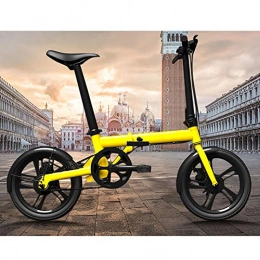 FJW Electric Bike FJW Unisex Electric Bike Aluminum Alloy Hybrid Bicycle 16" Wheels Pedal Assisted Folding Bike 36V Li-ion Battery with Disc Brakes (Removable Lithium Battery), Yellow