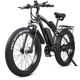 FMOPQ Electric Bike FMOPQ 26 Inch Electric Bike 1000W Mens Mountain Bike Snow Bike 48V 17Ah Lithium Battery 4.0 Fat Tire E-Bike (Color : Blue Plus 1ExtraBattery) (Black Plus 1extrabattery)
