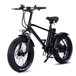 FMOPQ Electric Bike FMOPQ 750W Adult Electric Bike 20'' Fat Tire Electric Bicycle 15Ah Removable Lithium Battery Electric Bike Electric Mountain Bike (Color : Black)