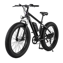 FMOPQ Electric Bike FMOPQ Adults Electric Bike 1000W Motor Max Speed 28Mph 26" Fat Tire Electric Bicycle 48V 17Ah Lithium Battery Snow Beach E-Bike Dirt Bicycles (Color : Black)