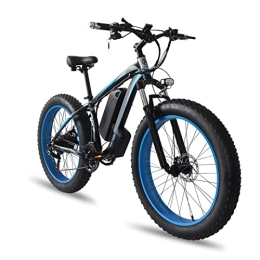 FMOPQ Electric Bike FMOPQ Electric Bicycle1000W Electric Bikes28 Mph E Bikes 26 Inches Fat Tire Electric Mountain for Men 48V 18Ah Lithium Battery Motor Electric Snow Bicycle (Blue 18AH battery)
