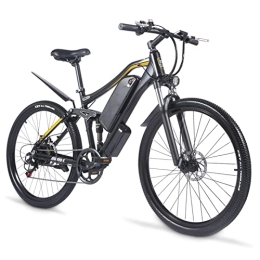 FMOPQ Electric Bike FMOPQ Electric BicycleElectric Bike500W 27.5 Inch Tire 48V 15Ah Lithium Battery E Bike Mens Mountain Adult Electric Bicycle (Color : Black)