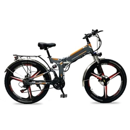 FMOPQ Electric Bike FMOPQ Electric BicycleMountain Snow Beach Electric Bicycle for Adult 500W Electric Bike 26 inch Tire Foldable 18 mph high Speed 48V Lithium Battery E-Bike (Color : Black red) (3)