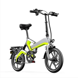 FMOPQ Electric Bike FMOPQ Electric Bike Foldable400W 15.5 Mph Lightweight Electric Bicycle 48V 10Ah Lithium Battery 16 Inch Tire Electric Folding E Bike (Color : Red and White) (Yellow)
