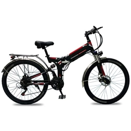 FMOPQ Electric Bike FMOPQ Electric Bike for Adult 26 inch Tire Foldable 48V Lithium Battery E-Bike 500W Mountain Snow Beach Electric Bicycle (Color : 3-Gray) (Black Red)