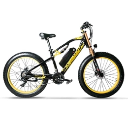 FMOPQ Bike FMOPQ Electric Bike750W Motor 4.0 Fat Tire Beach Electric Bicycle 48V 17Ah Lithium Battery Bicycle (Color : Black White) (Black Yellow)