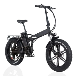 FMOPQ Bike FMOPQ Foldable Electric Bike 1000W Motor 20 inch Fat Tire Electric Mountain Bicycle 48V Lithium Battery Snow E Bike (Color : Black Size : B)