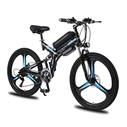 FMOPQ Electric Bike FMOPQ Men / Women Foldable 26 Inch Electric Bike 350W 10Ah 36V Lithium Battery Auxiliary Electric Bike Multi-Mode Electric Mountain Bicycle (Color : White) (Blue)