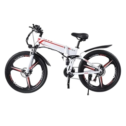 FMOPQ Electric Bike FMOPQ X-3 Electric BikeFoldable 250W / 1000W 48V Lithium Battery Mountain Bike Electric Bicycle 26 Inch E Bike (Color : White Size : 1000W Motor) (White 250W Motor)