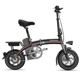FNCUR Bike FNCUR 12 Inch Folding Electric Bicycle Mini Small Power Bicycle City Travel Battery Car 12 Inch Oil Brake / Double Shock / Silent Motor (Size : 14AH)