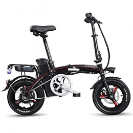 FNCUR Bike FNCUR New Folding Electric Bicycle Small Adult Male And Female Mini Lithium Battery 48V Battery Car 48V High Speed Motor (Color : Black, Size : 8AH)