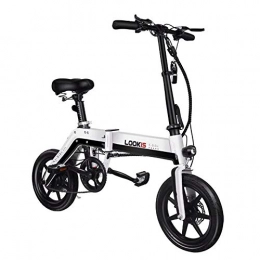 Fnifnk Electric Bike Fnifnk 400w Foldable Electric Bike, portable battery car Lithium Battery Hydraulic Disc Brakes with With front and rear LED headlights, White, 8A
