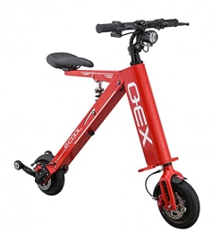 EEYZD Electric Bike Foldable Aluminum Alloy E-Bike Full Throttle Electric Bicycle with 18650 Lithium Battery, Red