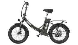 BeWell  Foldable-Electric-Bicycle Men-Women-Ebikec with Removable 12Ah Battery, 35Miles Dual Suspensions, 20" Fat Tire Electric Bike for Adults