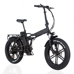 LIU Electric Bike Foldable Electric Bike 1000W Motor 20 inch Fat Tire Electric Mountain Bicycle 48V Lithium Battery Snow E Bike (Color : Black, Size : B)