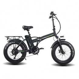 LIU Bike Foldable Electric Bike 20 Inch Fat Tire 500W Electric Beach Bicycle 48V Lithium Battery 15Ah Mountain E-Bike (Color : 48V500W15AH)