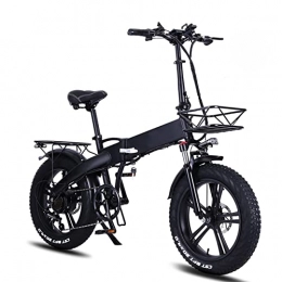 Electric oven Electric Bike Foldable Electric Bike for Adults 20 Inch 4.0 Fat Tires Electric Bike 750W Electric Bicycle Electric Folding E Bike (Color : 48v 750w 12.8Ah)