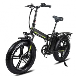 Electric oven Electric Bike Foldable Electric Bike for Adults 20inch 4.0 Fat Tire Electric Bicycle 500W / 750W with 48V 15ah Battery Folding Electric Bike (Color : 48v 500w 13Ah Black)