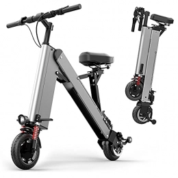 TGHY Electric Bike Foldable Electric Bike Mini E-Bike LCD Display 3 Speeds 350W Brushless Motor 40KM 55KM Range Quick Folding Lightweight Electric Bicycle for Travel Front Rear Shock Absorber, Gray, 40KM