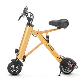 W-BIKE Electric Bike Foldable Electric Bike, Mini Portable Tricycle with Double Damping System, 36V 350W Power Motor, Fixed Speed Cycle System, Yellow