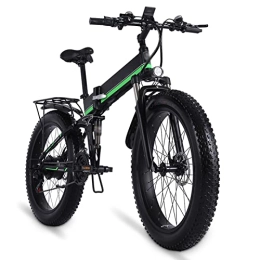 Electric oven Electric Bike Foldable Electric Mountain Bike 1000W Ebikes for Adults 26 inch Electric Bikes, with 48V 12.8Ah Removable Lithium Battery, 21 Speed Gears 31 Mph Electric Bicycles for Men (Color : Green)