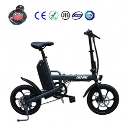 Zhixing Electric Bike Foldable Electric Mountain Bike 16" Citybike Commuter Bike with 36V 13Ah Removable Lithium Battery Shimano 6 Speed LCD Display Disc Brakes LED light Brake Tail Light, Gray