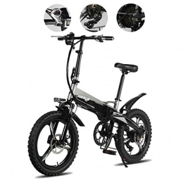 TTW Electric Bike Foldable Mountain Bikes 48V 250W Adults Aluminum Alloy 7 Speeds Electric Bicycles Double Shock Absorber Bikes with 20inch Tire, Disc Brake and Full Suspension Fork, Gray