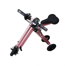 SYH Bike Folding Bicycle Electric, Light Vehicle Miniature Portable Adult Bicycle, Resistance of 50 Km, Weighing 120 Kg, Fast Charge 4 Hours, 20 Speeds / Hour, LED Display, Pink