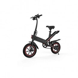 None/Brand Bike Folding E-bike 14''with Removable Lithium Battery, 350W 36V 10AH 25 KM / H, High Carbon Steel Electric Road City Bikes, Smart Electric Bike with Headlamp Backlight Disc Brake Received Within 9 Days