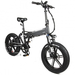 TGHY Bike Folding Electric Bicycle 20" 4.0 Fat Tire 10Ah Removable Battery 7-Speed Pedal Assist 48V 500W Brushless Motor City Commute Electric Bicycle Full Suspension, Black
