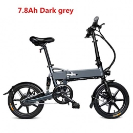 LIU Electric Bike Folding Electric Bicycle, 250W 7.8Ah Lithium Battery Electric Bike with Front LED Light for Adult, Gray