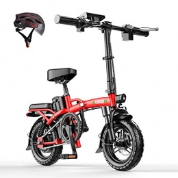 L-LIPENG Bike Folding Electric Bicycle 400w / 48v Motor Removable Lithium Battery 25km / h Climbing Capacity 30 7-fold Shock Absorption usb Charging port Hydraulic dual disc Brake Three Working Modes, Red, 24ah 120km