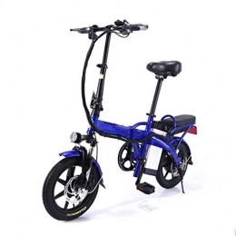 YXZNB Electric Bike Folding Electric Bicycle, 48V / 22AH Lithium Battery 14" 350W High Speed Motor Suitable for Youth And Adult Fitness Urban Commuting, Blue