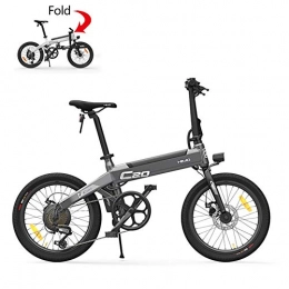 GUOJIN Bike Folding Electric Bicycle for Adults 250W Motor 36V Urban Commuter Folding E-Bike City Bicycle, 10Ah Lithium-Ion Battery, 6 Speed with 3 Riding Modes Max Speed 25 Km / H, Gray