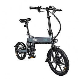 Folding Electric Bicycle - Portable Lightweight Citybike - Shock Absorption Electric Bike with Built-In Battery - Multiple Riding Modes - Inflatable Rubber Tire - Gray