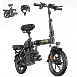 L-LIPENG Bike Folding Electric Bicycle Removable Lithium Battery 400w / 48v Brushless Motor Maximum Speed 35km / h Usb Rechargeable Phone Holder Hydraulic dual disc Brake Explosion-Proof Vacuum Tires, Black, 15ah 100km
