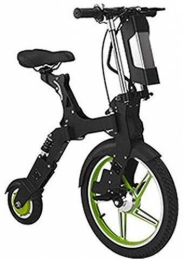 MIYNTB Electric Bike Folding Electric Bicycle, Two-Wheeled Small Electric Car Lithium Battery Aluminum Alloy Frame Adult Mini Battery Car for Men And Women, Green