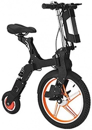MIYNTB Electric Bike Folding Electric Bicycle, Two-Wheeled Small Electric Car Lithium Battery Aluminum Alloy Frame Adult Mini Battery Car for Men And Women, Orange