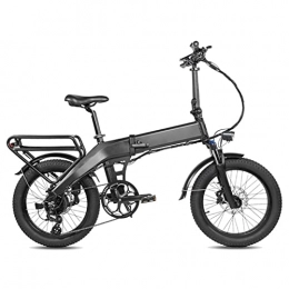 Electric oven Electric Bike Folding Electric Bicycles for Adults 500W Electric Bike with 48V 11.6AH Lithium Battery 20 * 3.0 Fat Tire 8 Speed electric bicycles for Men 2 Seat (Color : Black)