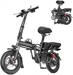 Capacity Bike Folding Electric Bike 14'' Electric Commuter Bicycle 350W Portable Folding Adults Ebike with 48V 10A Battery, Dual Disc Brakes, Weight Bearing 440LBS
