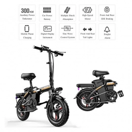 SFXYJ Electric Bike Folding Electric Bike - 140KM-300KM Pedal Assist E-Bike with 14-Inch Tires, 48V 400W Motor, 7.2 Inch Color Screen, Remote Control Anti-Theft Mountain Bicycles