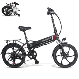 Rymic Bike Folding Electric Bike 20'' Electric Bicycle with Removable 48V 10.4Ah Lithium Battery for Adults, Electric Bicycle 7 Speed Shifter Handle LCD Meter