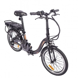 WHBSZCDH Bike Folding Electric Bike 250W, Adult Electric Bikes, 20" Mountain Bike with 10Ah Battery, Max Speed 25km / h, Black