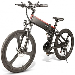 LIU Electric Bike Folding Electric Bike 26inch Electric Mountain Bike Foldable Commuter E-Bike, Electric Bicycle with 500W Motor|48V / 10. 4Ah Lithium Battery| Aluminum Frame | 21- Speed Gears