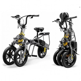 WZW Bike Folding Electric Bike 350W Mini Tricycle 14 Inch Ebike 48V / 7.8Ah 2 Batteries Easy Storage Electric Bicycle for Adults Men Women