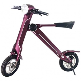 LPsweet Bike Folding Electric Bike, Adult Easy Folding And Carry Design Lightweight And Aluminum Folding Bike with Pedals Lithium Battery Bike Outdoors Adventure, Purple
