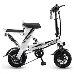 LPsweet Electric Bike Folding Electric Bike, Adult Mini Folding Electric Car Bike Lightweight And Aluminum Aluminum Alloy Frame Outdoor Motorcycle Travel Bicycle, White